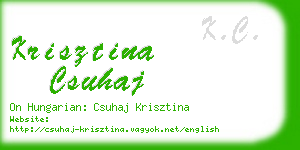 krisztina csuhaj business card